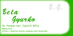 bela gyurko business card